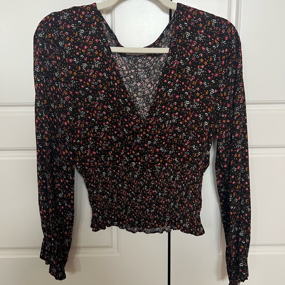 Paper Crane Black Floral Blouse